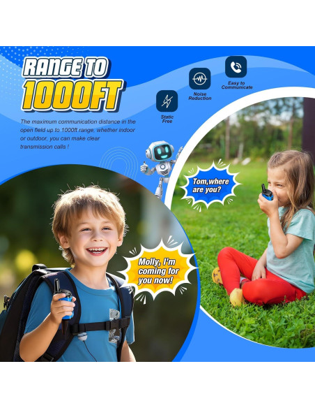 Walkie Talkies para Niños Comedyfun 2 Paquete Azul