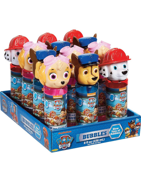 Set de Burbujas Paw Patrol 12 Piezas 8oz Chase Marshall Skye