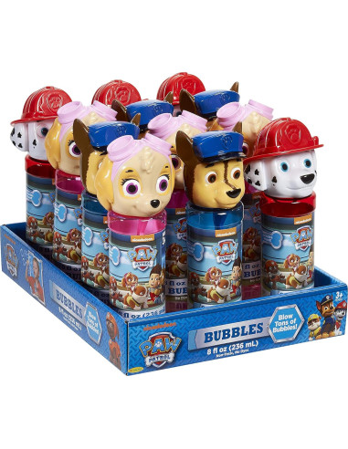 Set de Burbujas Paw Patrol 12 Piezas 8oz Chase Marshall Skye