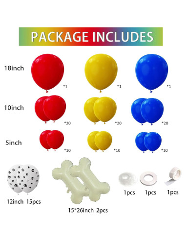 Guirnalda de Globos de Patas de Perro EASUTE 110 Piezas
