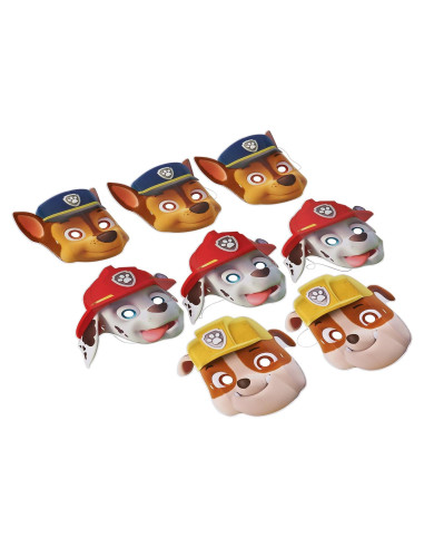 Máscaras de Papel Premium Paw Patrol - Pack de 8 para Niños