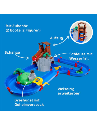 AquaPlay AdventureLand - Set de Juego Acuático 53 Piezas