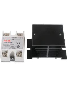 2 Piezas Relé de Estado Sólido SSR-25DA 25A 3-32VDC 24-380VAC 2