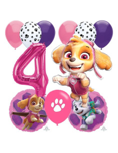 Globos de Cumpleaños Skye Paw Patrol Amscan 4to Cumpleaños
