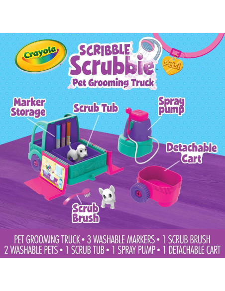 Camión de Cuidado Crayola Scribble Scrubbie con Mascotas