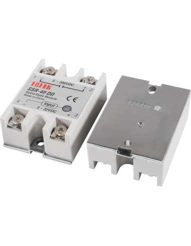 2 Piezas Relé de Estado Sólido SSR-25DA 25A 3-32VDC 24-380VAC