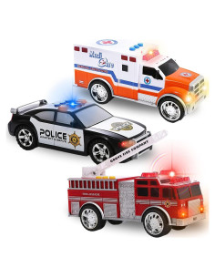 Juguete de Rescate 3-en-1 Liberty Imports - Ambulancia, Bomberos y Policía