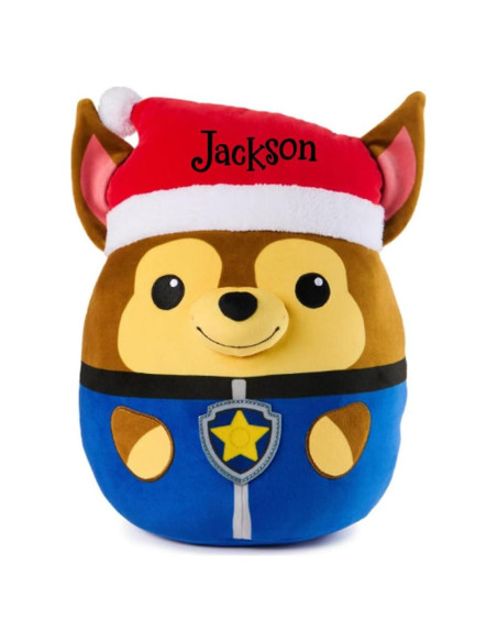 Peluche Squishy PAW Patrol Chase 30 cm con Sombrero de Santa Peluche Squishy PAW Patrol Chase 30 cm con Sombrero de Santa