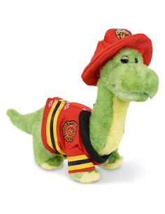 Dinosaurio Bombero Verde Peluche DolliBu 25.4 cm Personalizable