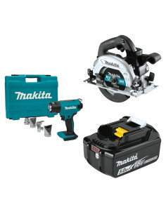 Makita Pistola de Calor Inalámbrica XGH01ZK y Sierra Circular 6.5"
