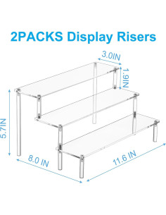 Soporte Acrílico 2PCS Grande 3 Niveles para Perfumes 2