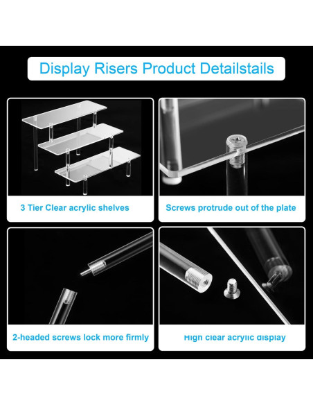 Soporte Acrílico 3 Niveles 2PCS para Cupcakes y Perfumes