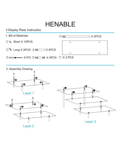 Soporte Acrílico 3 Niveles 2PCS para Cupcakes y Perfumes
