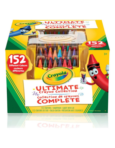 Caddy Crayones Crayola 152 Colores con Tapa y Sacapuntas