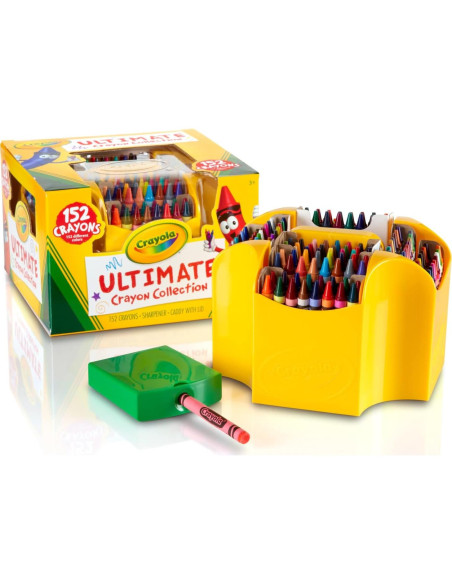 Caddy Crayones Crayola 152 Colores con Tapa y Sacapuntas