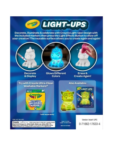 Crayola Light Ups Unicornio - Manualidad Brillante 10 cm