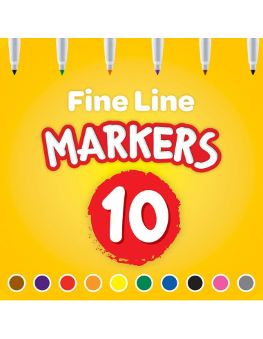 Marcadores Crayola Línea Fina 12pk Multicolor 0.5mm