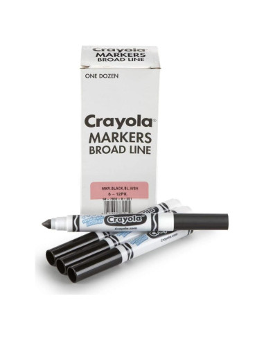 Marcadores Lavables Crayola Negro 12 Piezas Línea Ancha