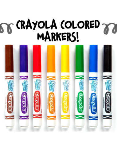 Marcadores Lavables Crayola Negro 12 Piezas Línea Ancha