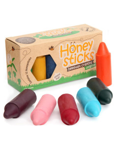 Crayones de Cera de Abeja Honeysticks 12 Colores No Tóxicos