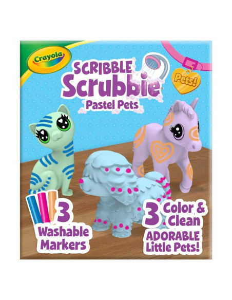 Crayola Scribble Scrubbie Mascotas Pastel 3ct Juguete Creativo