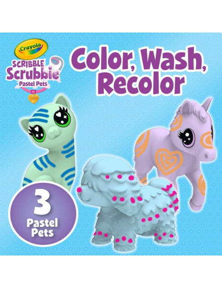 Crayola Scribble Scrubbie Mascotas Pastel 3ct Juguete Creativo