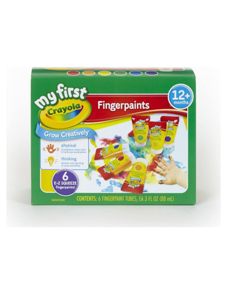 Pinturas de Dedos Lavables Crayola 6 Colores 240 ml