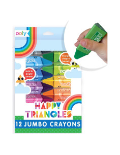 Crayones Jumbo Triángulo Ooly Set 12 Unidades No Tóxicos