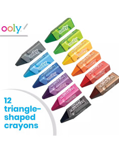 Crayones Jumbo Triángulo Ooly Set 12 Unidades No Tóxicos 2
