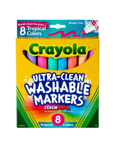 Marcadores Lavables Crayola 8 Colores Tropicales 68g