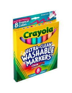 Marcadores Lavables Crayola 8 Colores Tropicales 68g 2