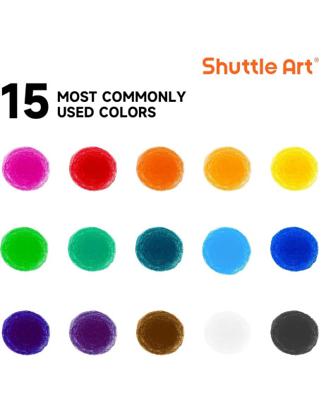 Barras de Pintura Tempera Shuttle Art 15 Colores Lavables