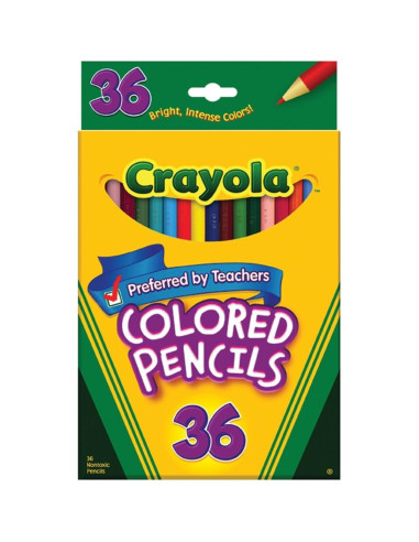 Lápices de Colores Crayola 36 Piezas Largos y Brillantes