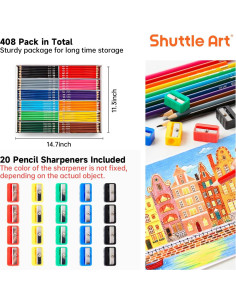 Lápices de Colores Shuttle Art 408 Paquetes Multicolor 2