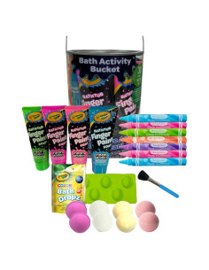 Cubeta de Actividad de Baño Crayola Set Neón 30 Piezas