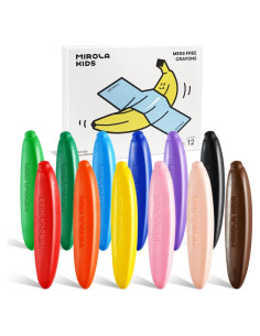 Crayones de Cera de Abeja MIROLA KIDS 12 Colores Lavables