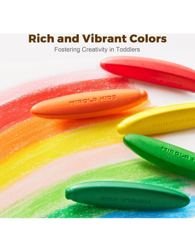 Crayones de Cera de Abeja MIROLA KIDS 12 Colores Lavables