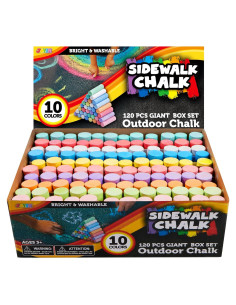 Tizas de Acera Jumbo JOYIN 120 Piezas Lavables para Niños