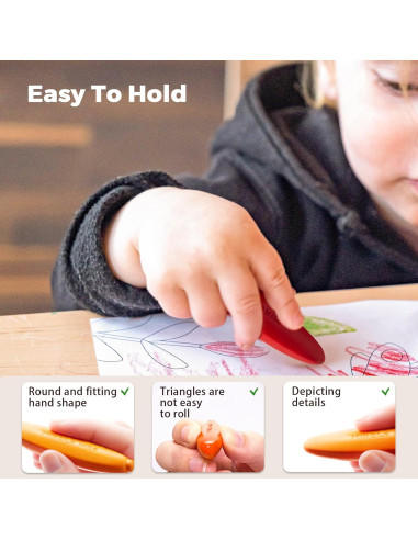 Crayones de Cera de Abeja MIROLA KIDS 12 Colores Lavables