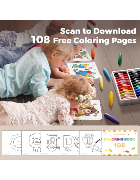 Crayones de Cera de Abeja MIROLA KIDS 12 Colores Lavables