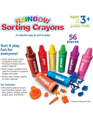 Crayones de Clasificación Arcoíris Learning Resources 56 Piezas