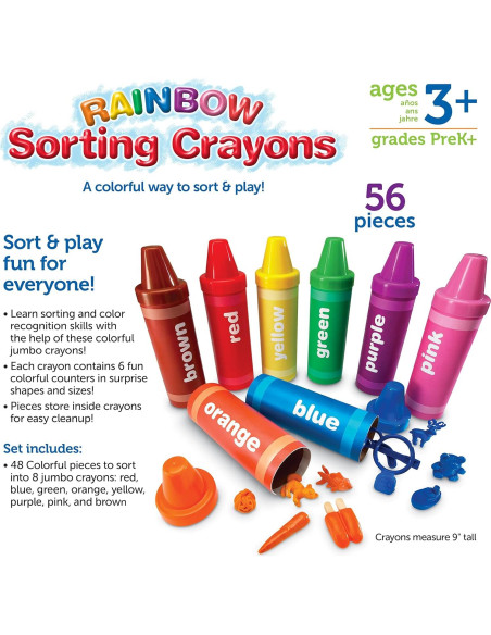 Crayones de Clasificación Arcoíris Learning Resources 56 Piezas
