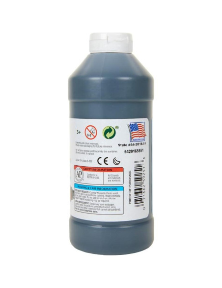 Pintura Lavable Crayola Negra 473ml Acabado Mate Pintura Lavable Crayola Negra 473ml Acabado Mate