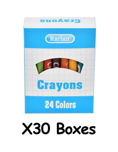 Crayones Rarlan 720 unidades en 30 paquetes de 24 colores