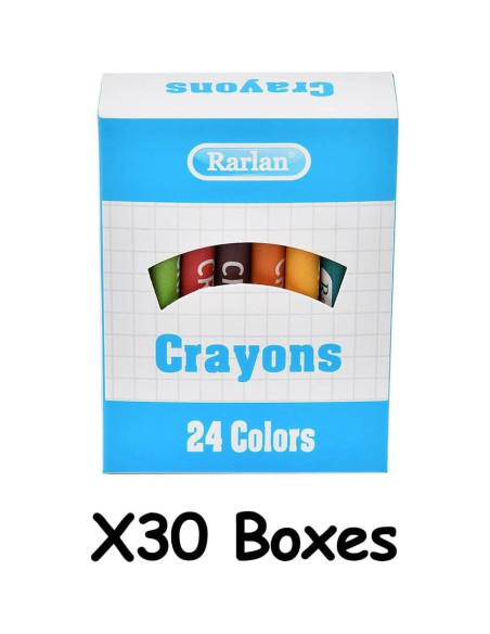 Crayones Rarlan 720 unidades en 30 paquetes de 24 colores