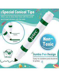 Marcadores Lavables Verdes Janlaugh 60 Pcs Punta Cónica 2