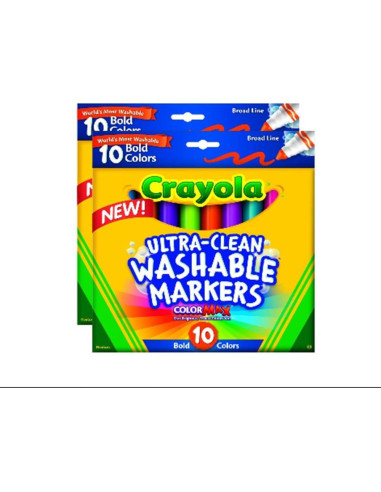 Marcadores Crayola Ultraclean Boldline 10 Colores