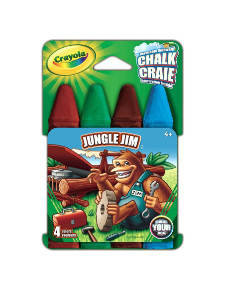 Tiza para Acera Crayola Construye Tu Caja Jungle Jim - 4 Unidades