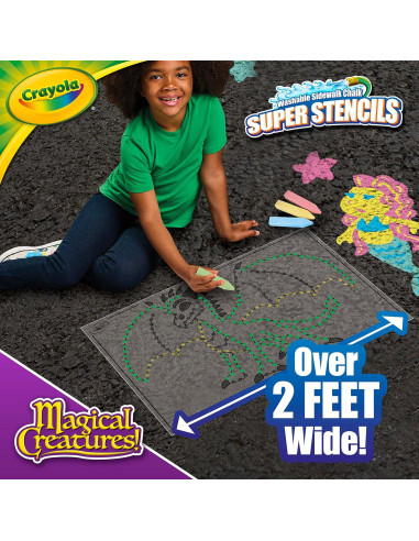 Juego de Plantillas Crayola Super con Tizas Lavables 3 Piezas