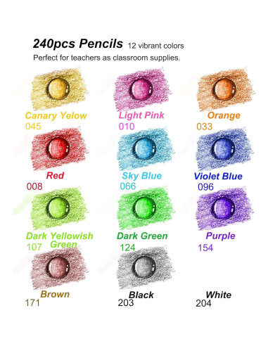 Lápices de Colores KALOUR Premium 240 Unidades Asortidos